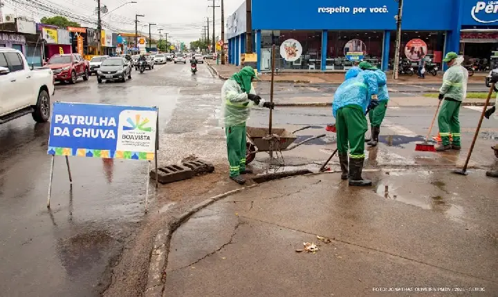 Boa Vista registra forte chuva e prefeitura reforça ações preventivas de limpeza