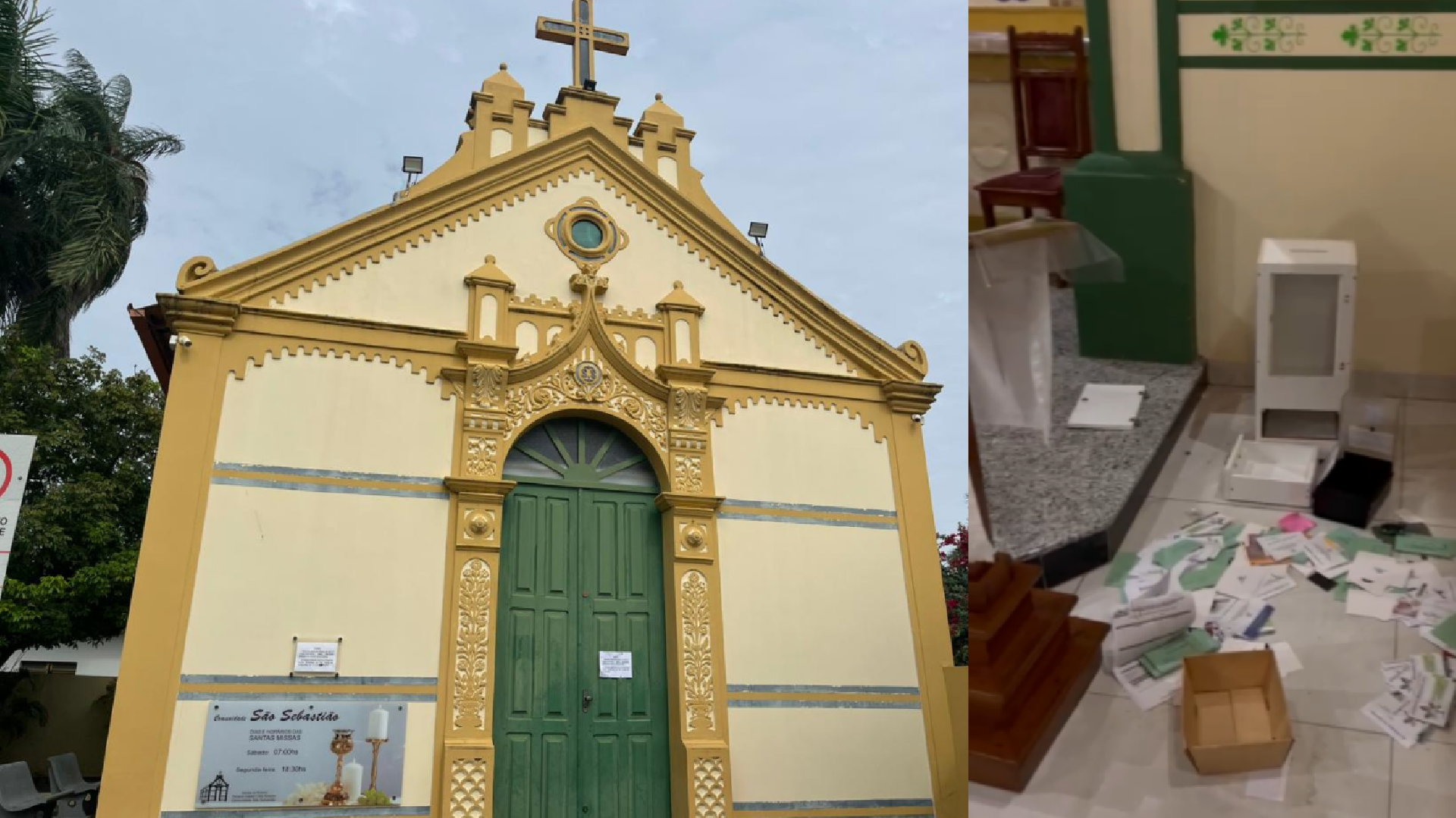 Furto e profanação: Igreja São Sebastião é vandalizada durante a noite em Boa Vista