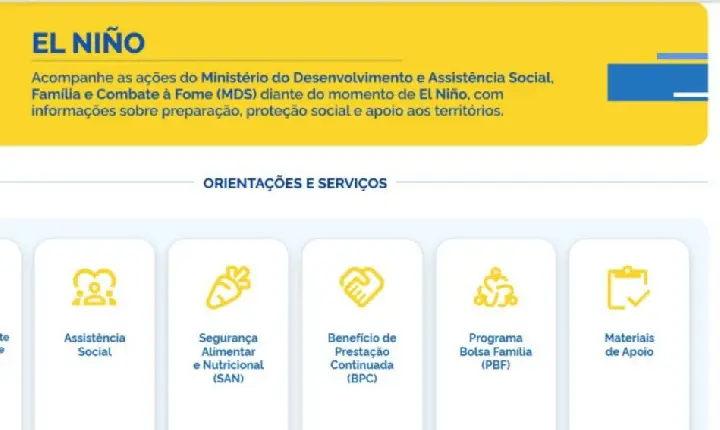 GOVERNO FEDERAL LANÇA PLATAFORMA COM INFORMAÇÕES E AÇÕES DE ENFRENTAMENTO AO EL NIÑO