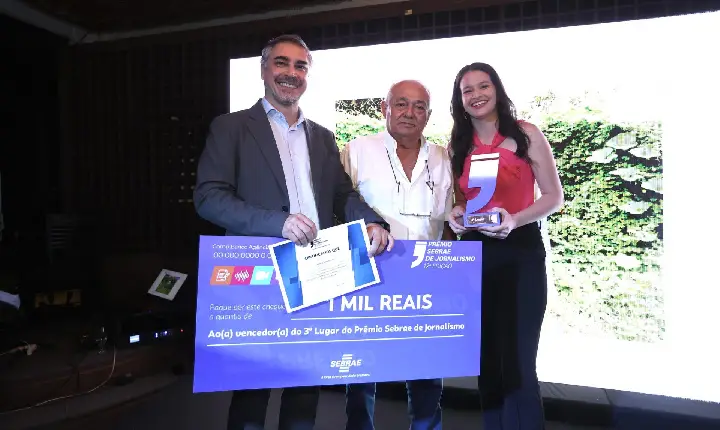 Jornalista da Rádio Monte Roraima conquista 3º lugar no Prêmio Sebrae de Jornalismo 2025