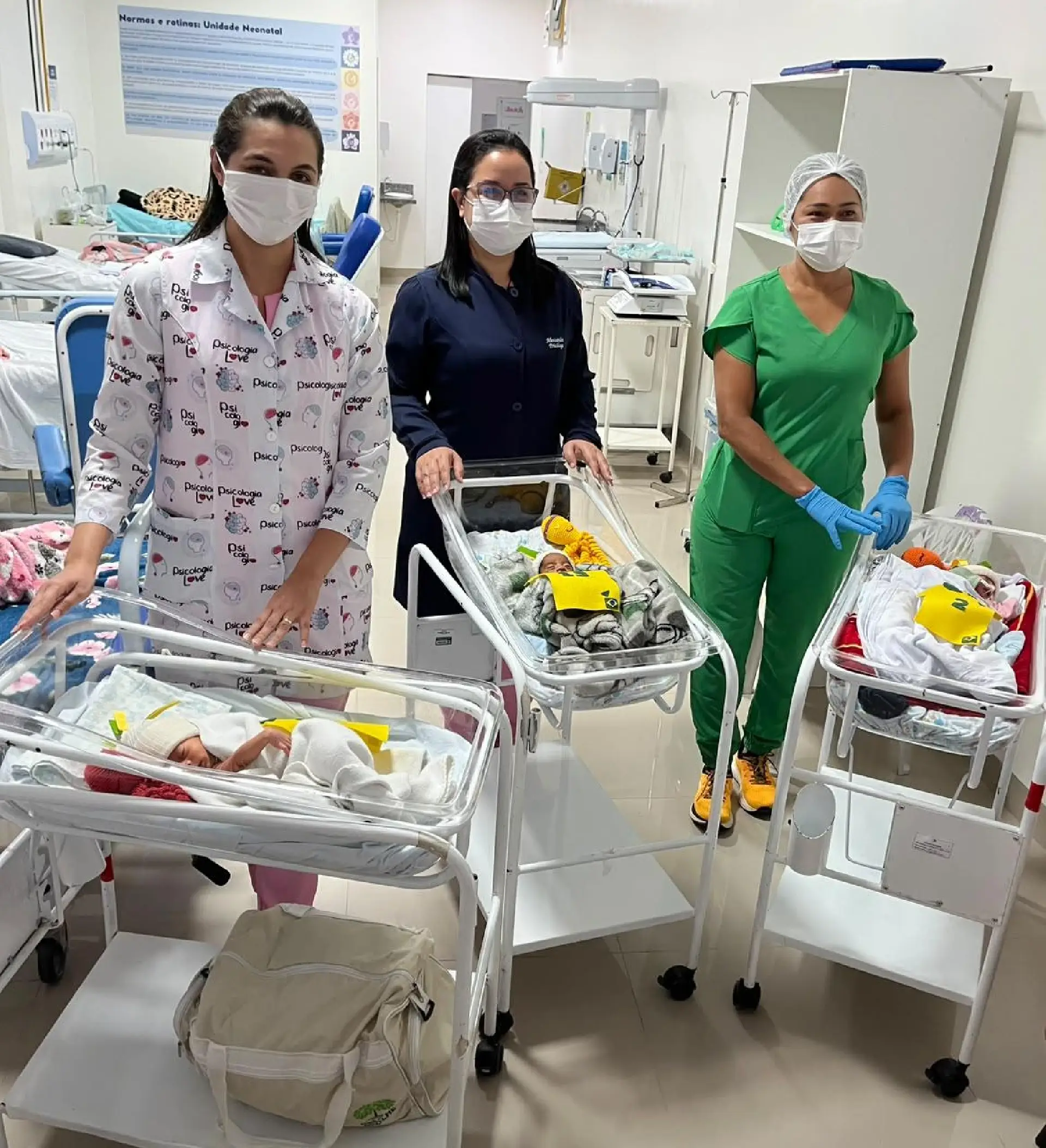 Maternidade promove ação inspirada na Copa para acolher mães e bebês da UTI Neonatal