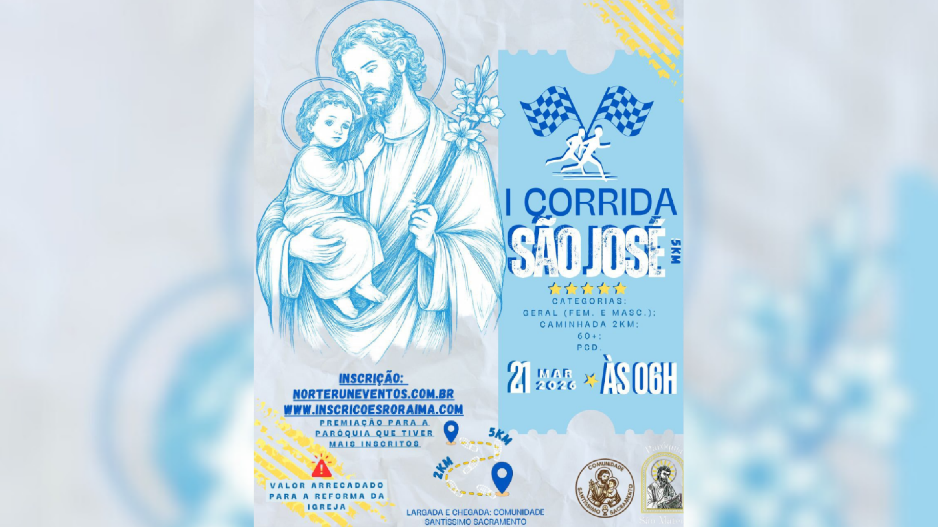 Paróquia São Mateus realiza corrida e arraial em homenagem a São José