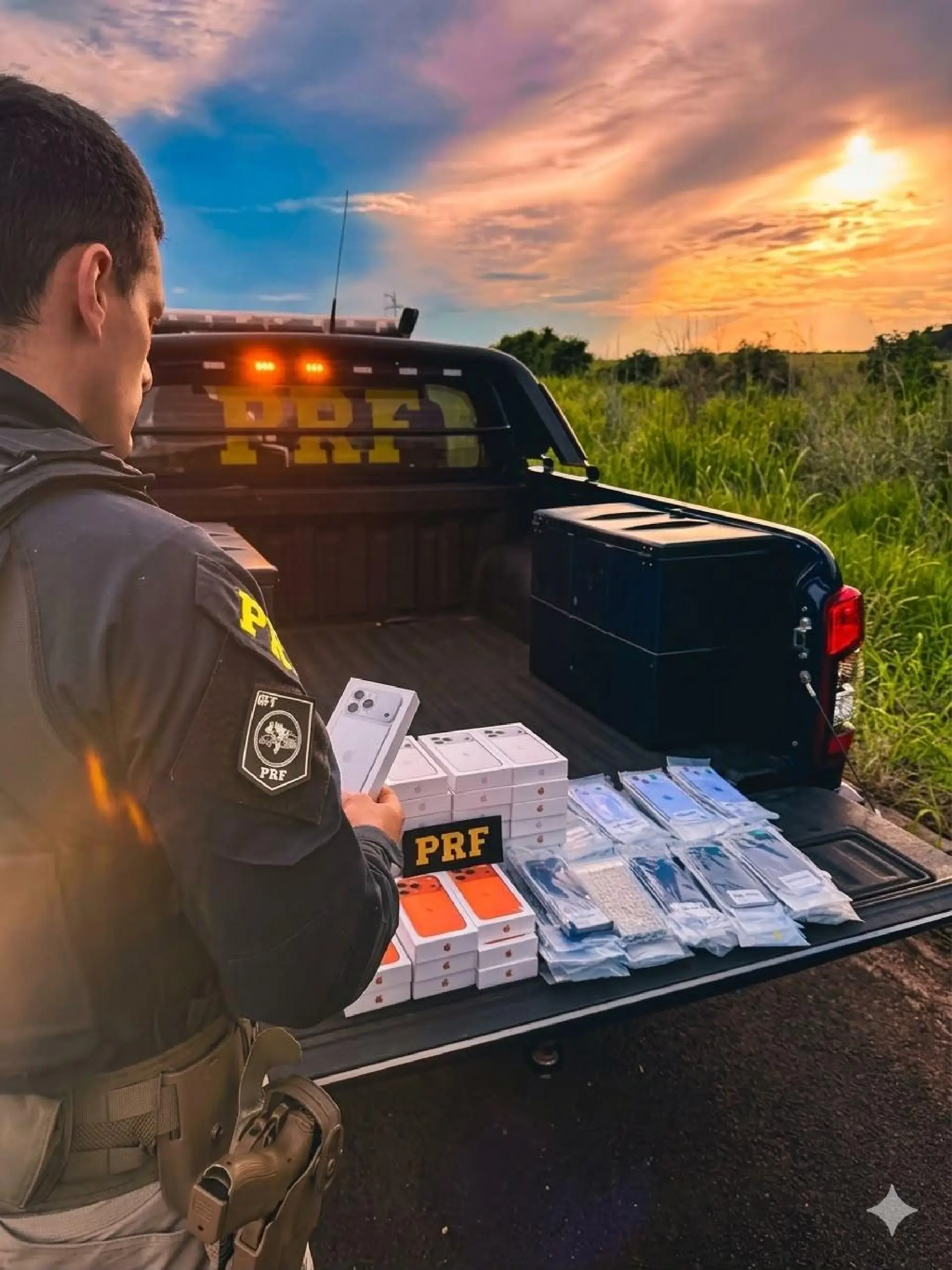 PRF intercepta carga de iPhones avaliada em R$ 650 mil e resgata imigrantes em Roraima