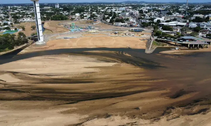 Rio Branco recua e acende alerta para efeitos da estiagem em Roraima