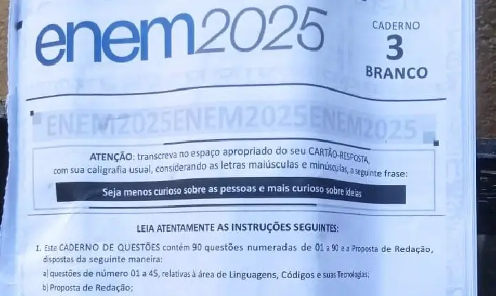 Saiba quais são as três questões anuladas no Enem 2025