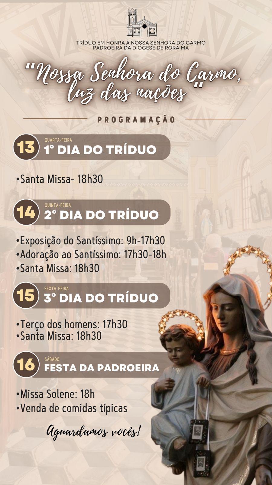 IGREJA CELEBRA FESTA EM HONRA A NOSSA SENHORA DO CARMO