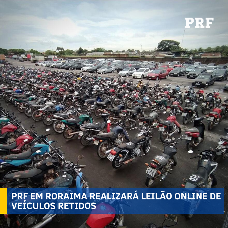 PRF EM RORAIMA REALIZARÁ LEILÃO ONLINE DE VEÍCULOS RETIDOS