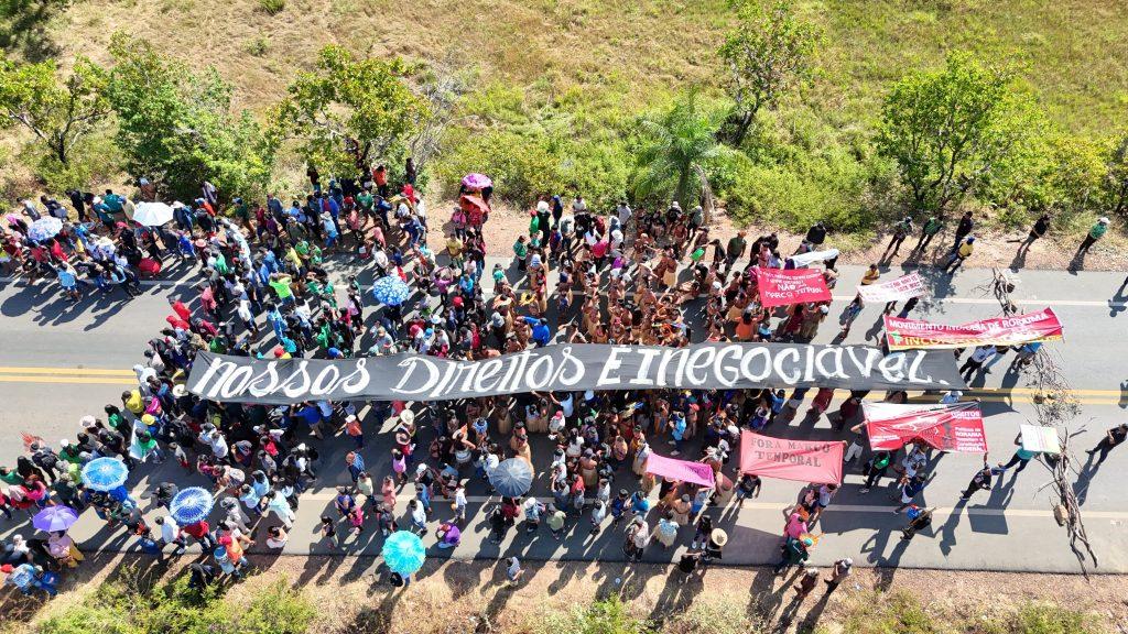 Indígenas mantêm mobilização contra o marco temporal em Roraima e pedem presença de senador