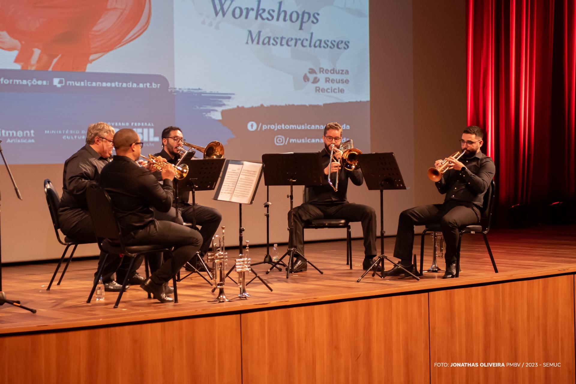 Quinteto de Metais da Amazônia ministra concertos e masterclasses em Boa Vista