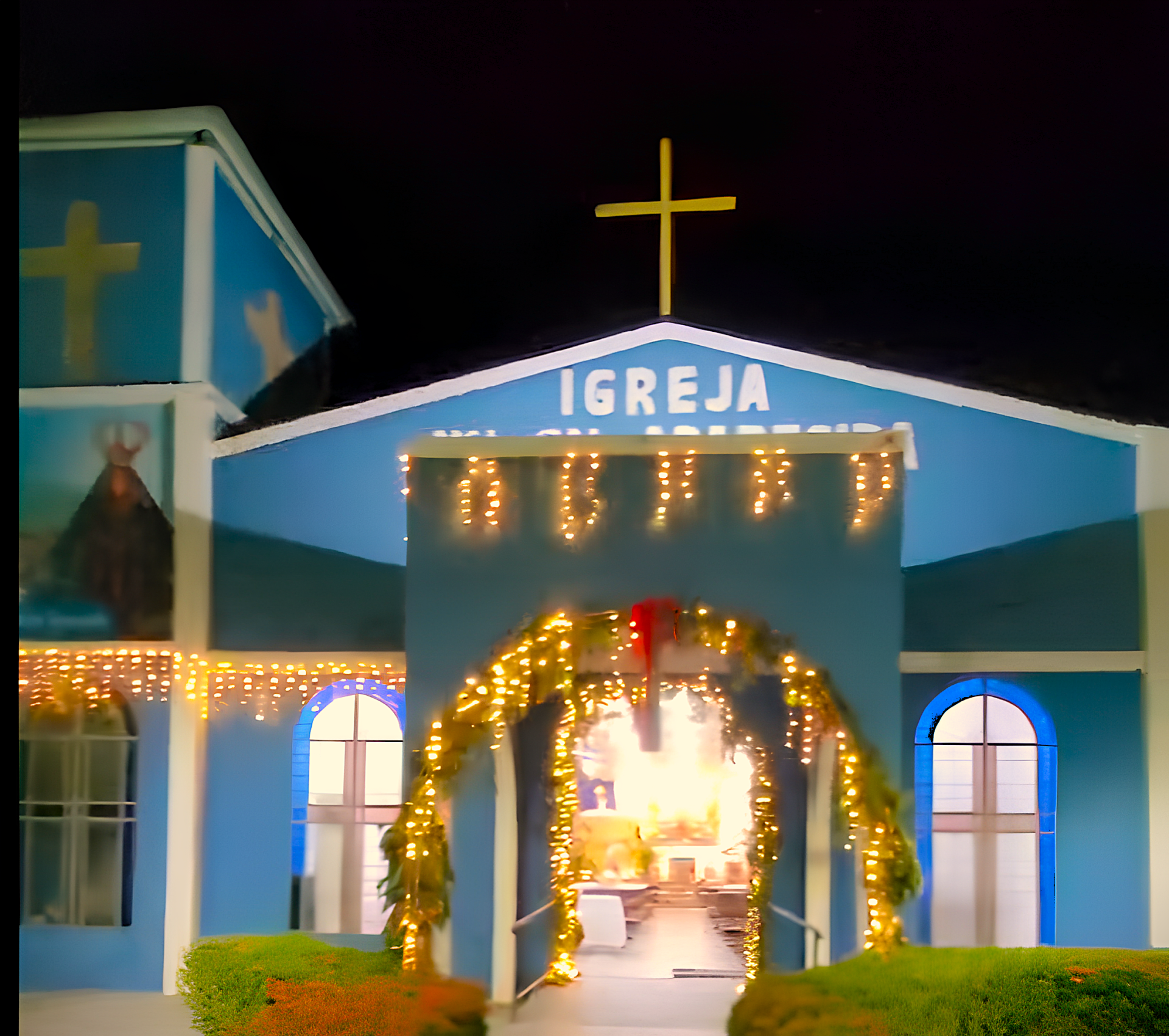 Santuário Nossa Senhora Aparecida encanta com iluminação natalina e presépio que reflete a jornada da fé