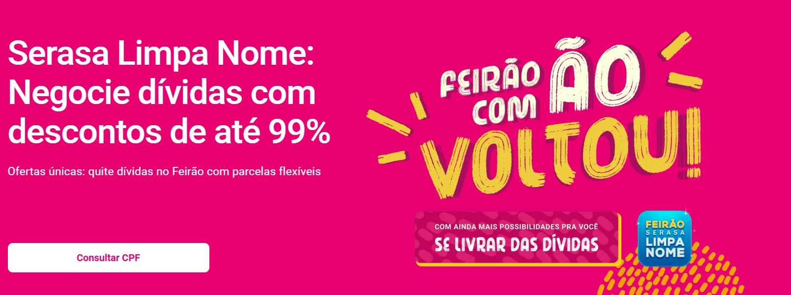 Serasa anuncia Auxílio-Dívida de até R$100 e retoma Feirão Limpa Nome