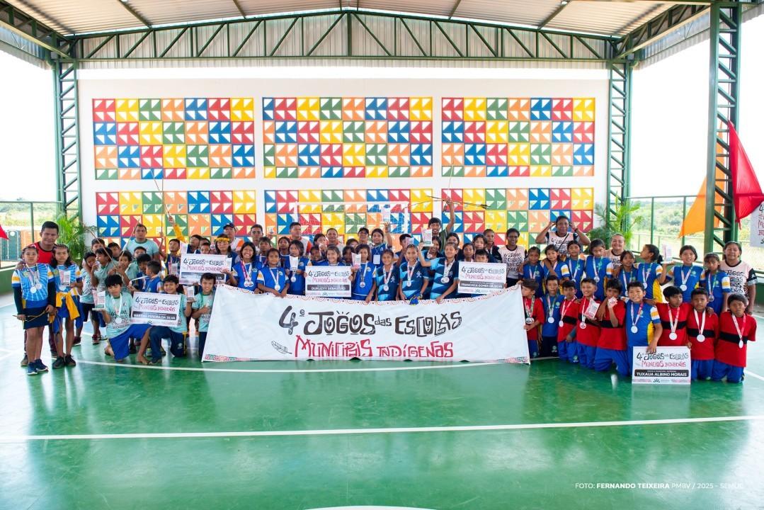 Premiação marca a 4ª edição dos Jogos das Escolas Municipais Indígenas