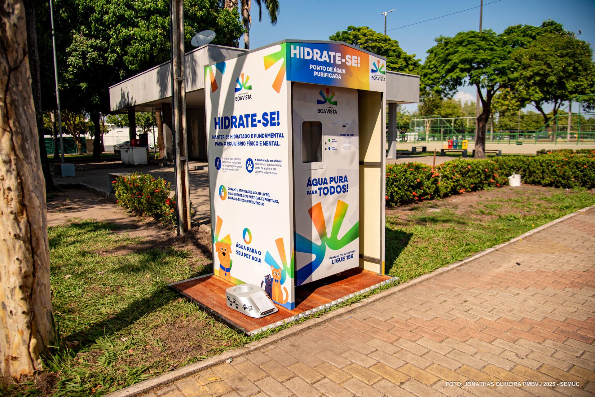 Água gelada e acessível: Boa Vista ganha cabines de hidratação para pessoas e pets