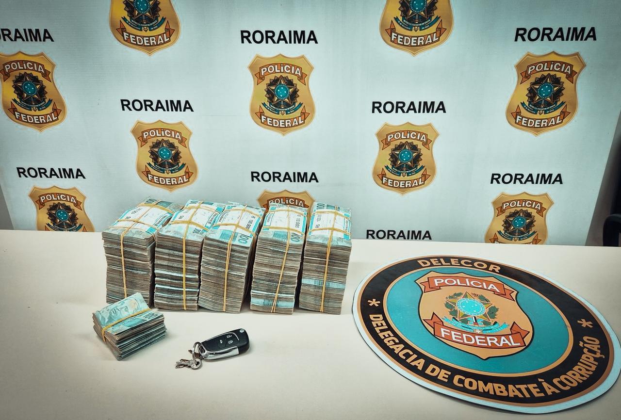 Apreensão milionária: Polícia Federal prende três pessoas em Roraima com R$ 510 mil em espécie