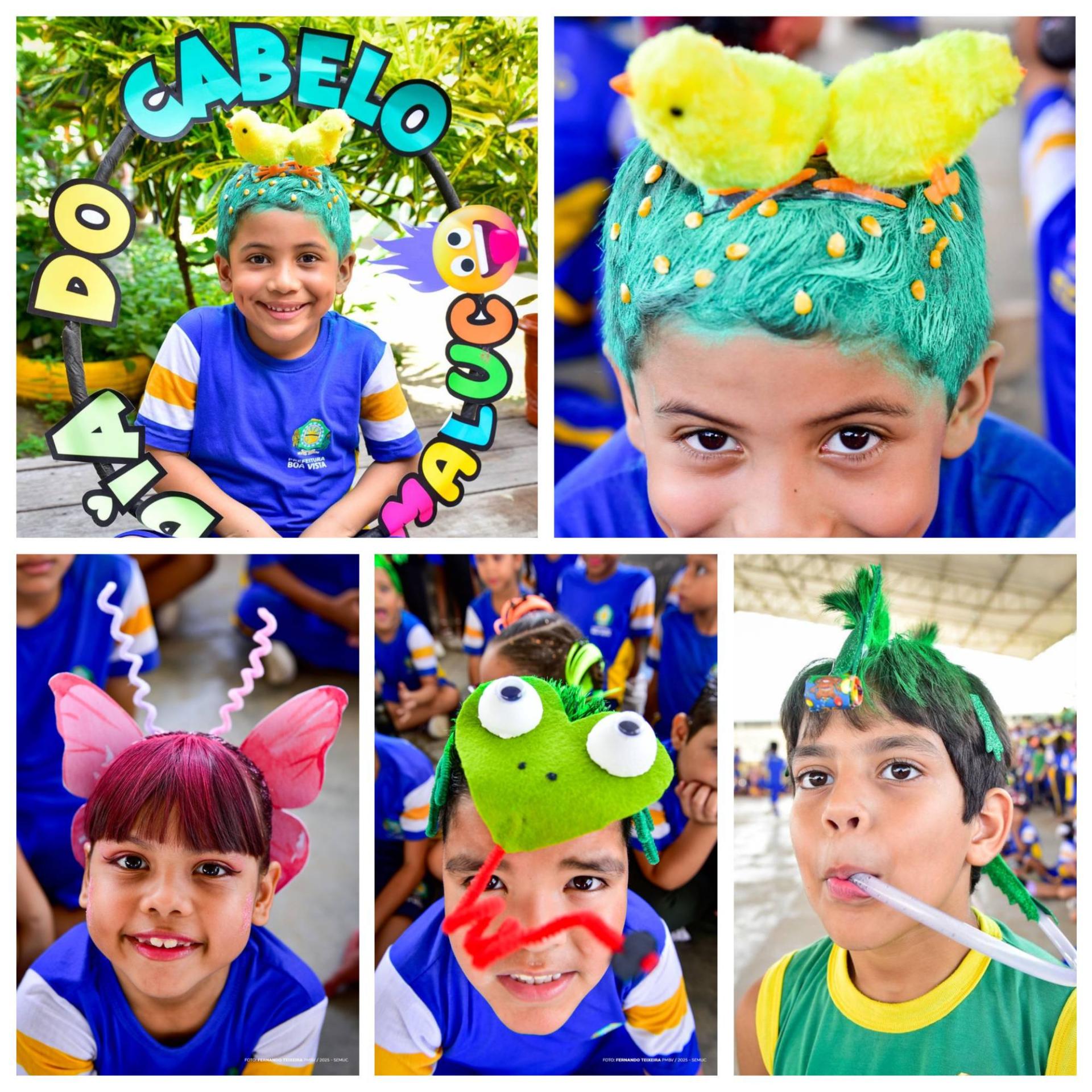 Pipoca, borboleta, dinossauros e muitos mais: Dia do Cabelo Maluco estimula a criatividade infantil
