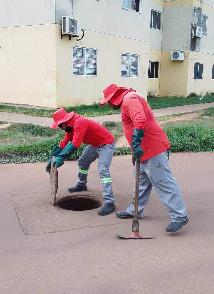 Caer realiza manutenção preventiva na rede de esgoto do Residencial Vila Jardim
