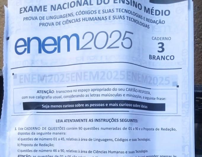 Saiba quais são as três questões anuladas no Enem 2025