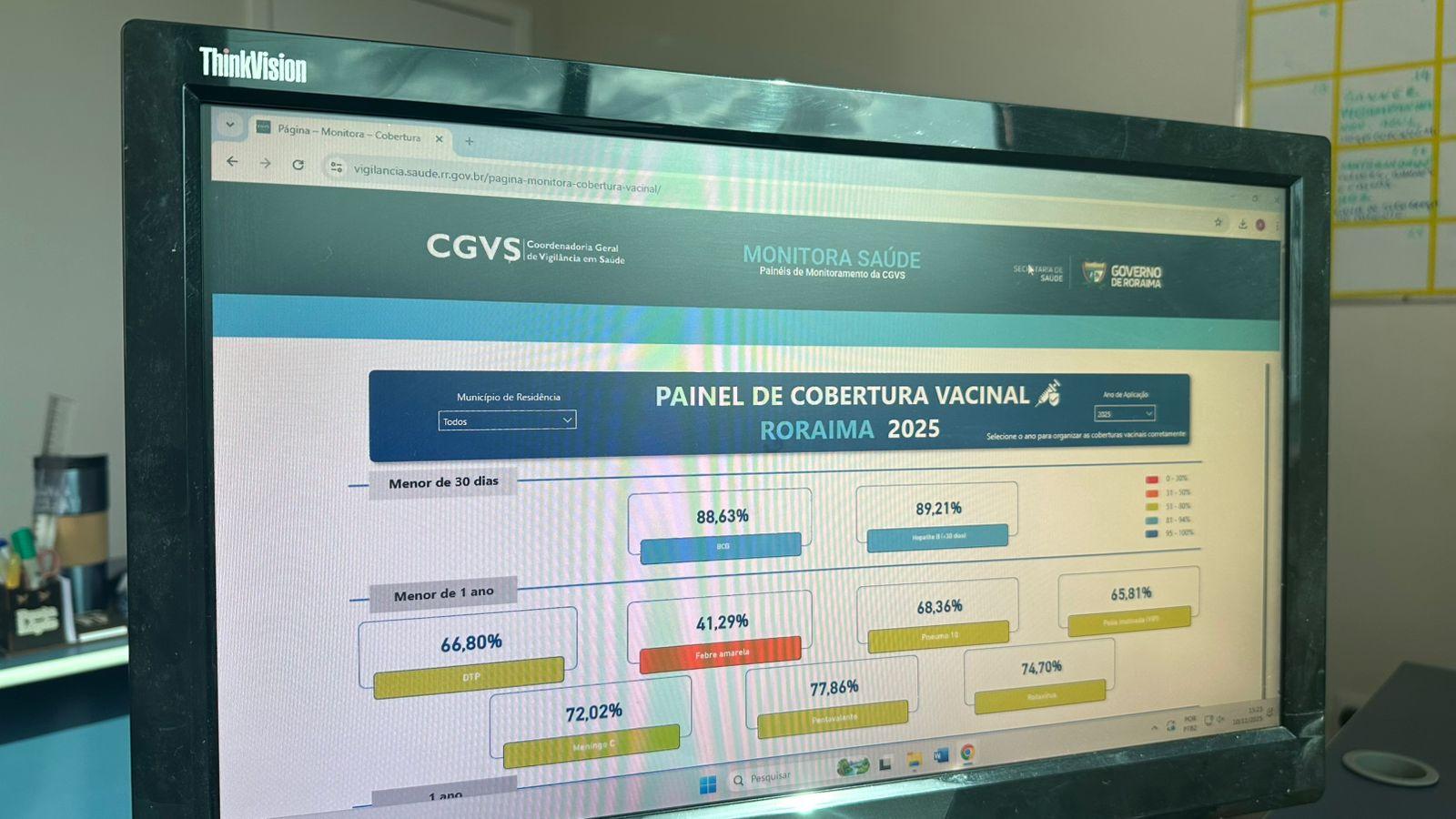 Sesau lança painel digital com dados em tempo real sobre cobertura vacinal em Roraima