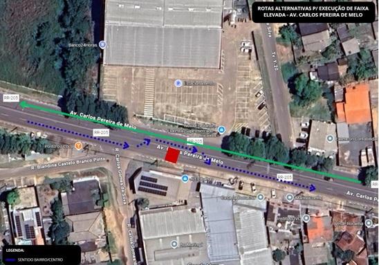 Prefeitura inicia construção de faixa elevada e interdita trecho da Av. Carlos Pereira de Melo