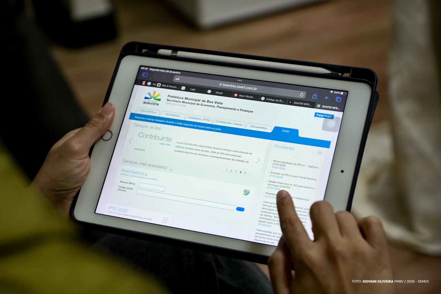 Prefeitura de Boa Vista disponibiliza emissão da TAC e do ISS Fixo pela internet