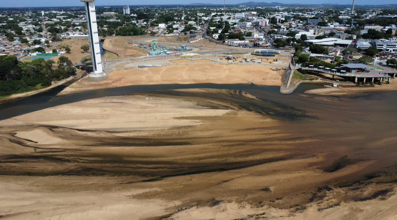 Rio Branco recua e acende alerta para efeitos da estiagem em Roraima