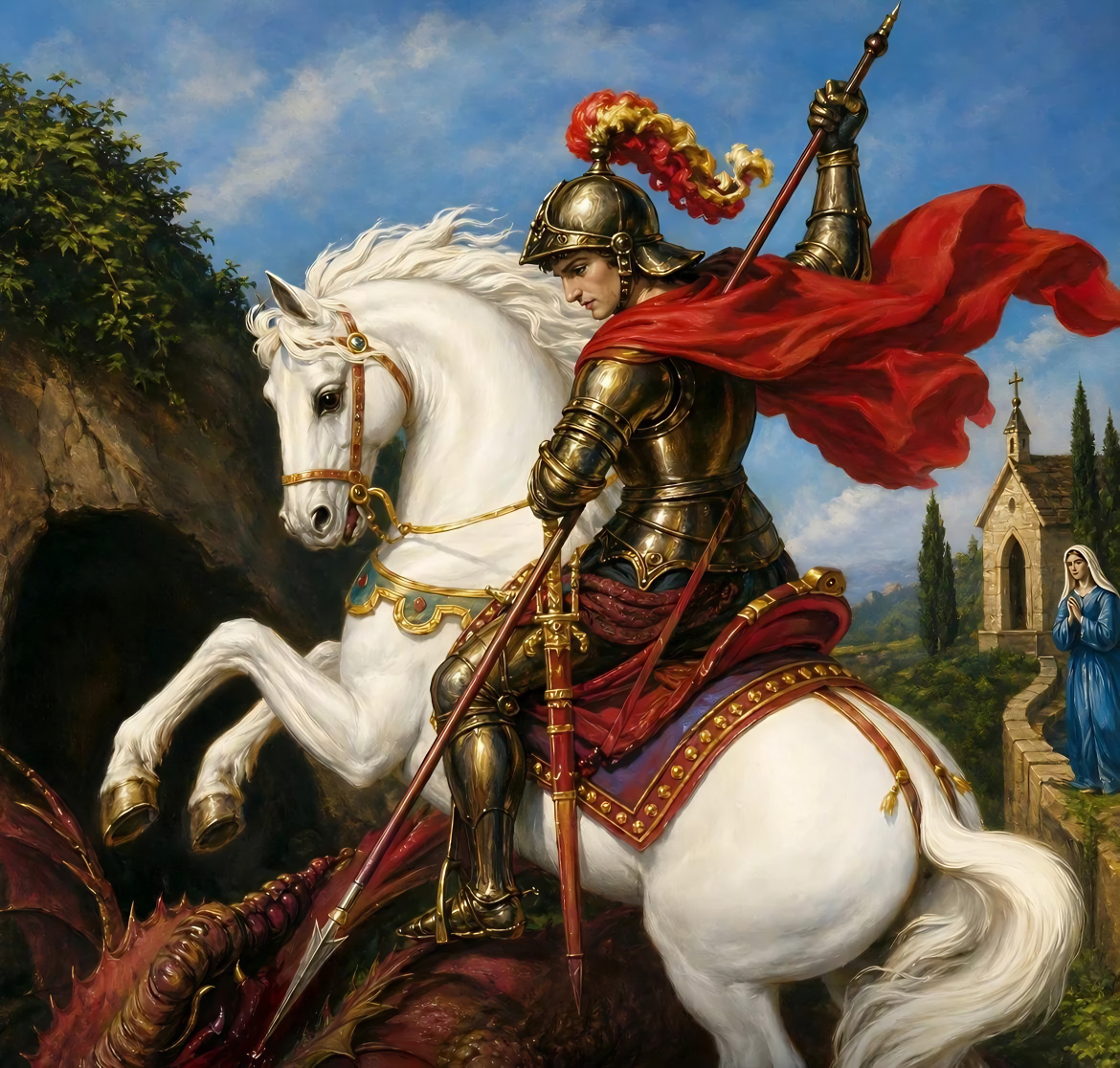 A Igreja Católica celebra, nesta quinta-feira (23), o dia de São Jorge, santo guerreiro de grande devoção no Brasil.