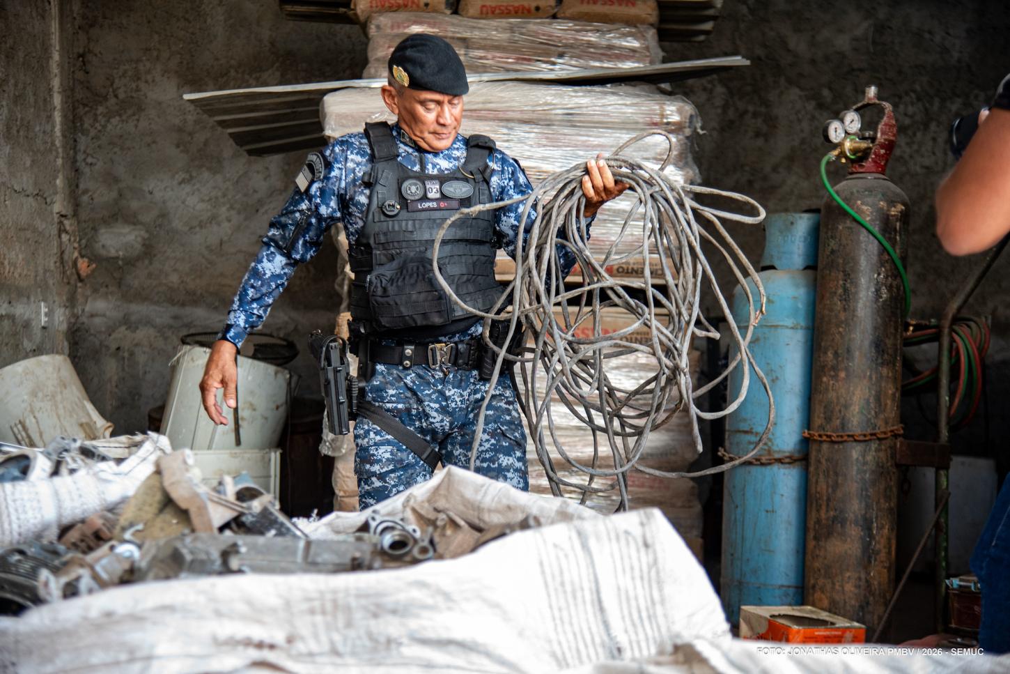 Operação em Boa Vista mira combate ao comércio ilegal de cobre em ferros-velhos