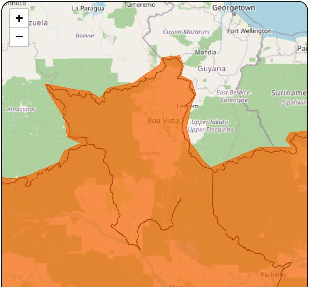 Roraima está em alerta laranja para chuvas intensas, segundo o Instituto Nacional de Meteorologia