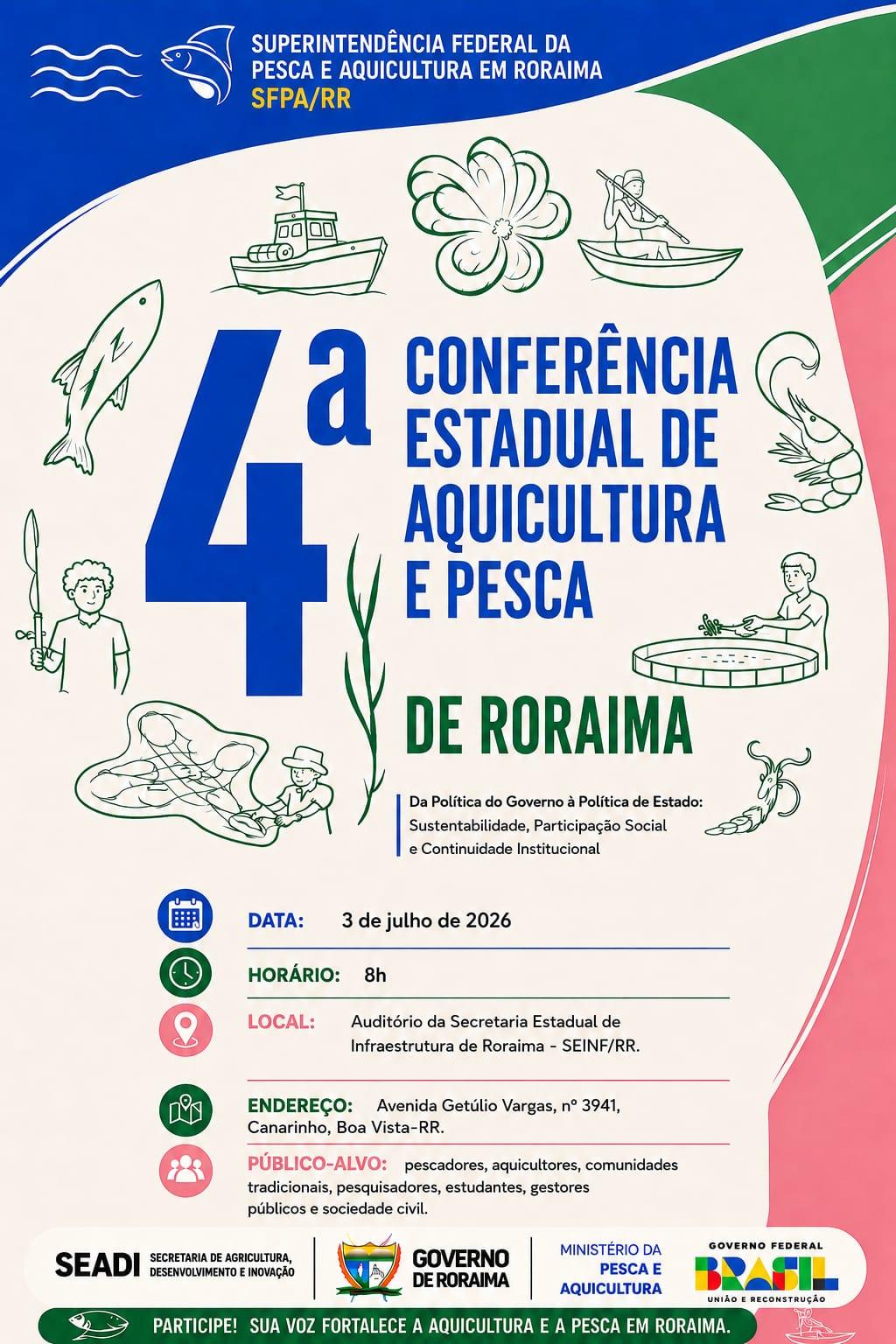 Conferência Estadual de Aquicultura e Pesca volta ao calendário de Roraima após 16 anos