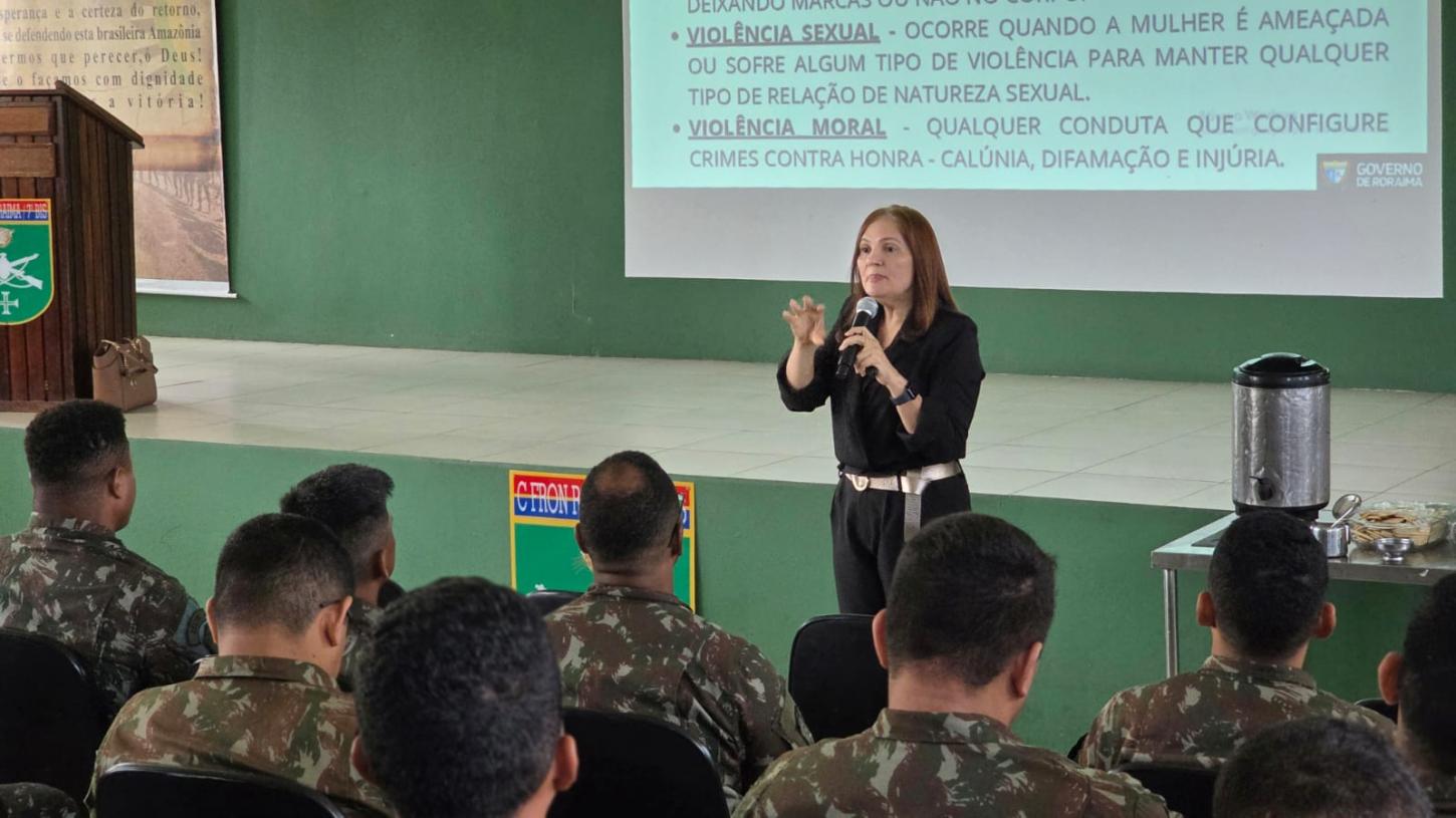 Polícia Civil leva ações de prevenção à violência contra a mulher para militares do 7º BIS