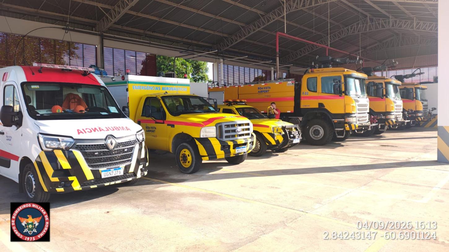 Aeroporto de Boa Vista reforça prevenção contra incêndios durante estiagem
