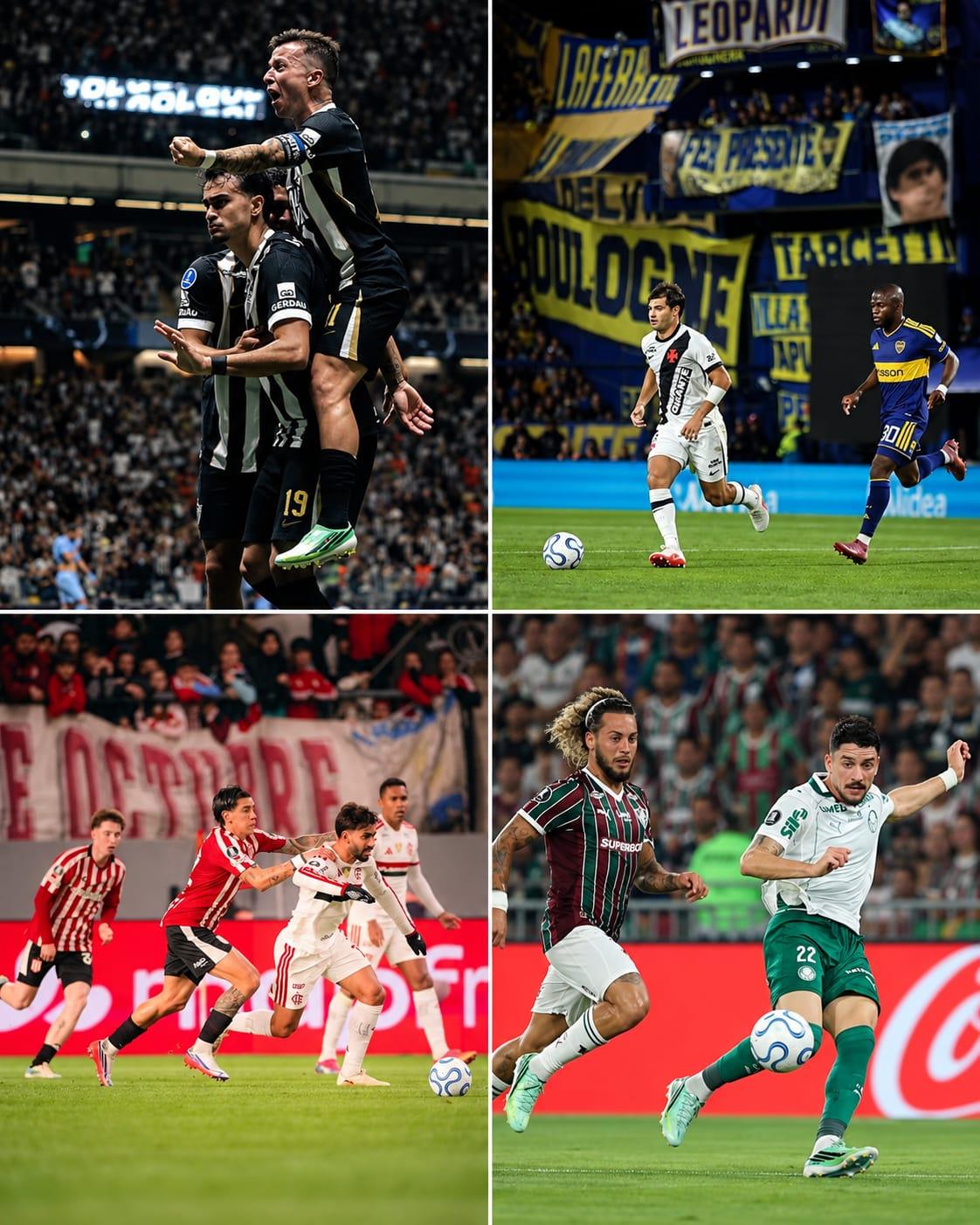 Cinco clubes brasileiros disputam vagas nas finais da Libertadores e Sul-Americana nesta semana